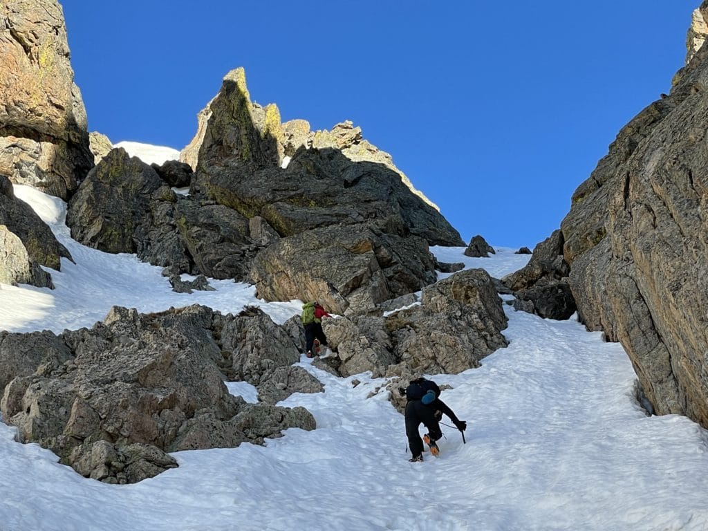 Dragon Tail Couloir Snow Climb Pictures